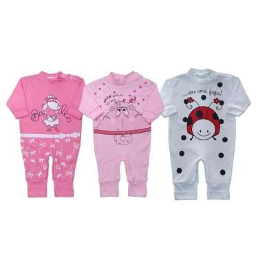 Imagem de Kit 3 Macacão Bebê Suedine Taylor Estampado Menino e Menina - Koala Ba