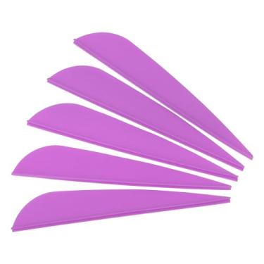 Imagem de Palhetas de flecha, pacote com 50, 10 cm, pluma de plástico, flecha, flecha, flecha, asa com corte em gota d'água para tiro ao alvo, roxo