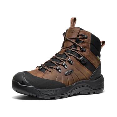 Imagem de KEEN Botas de neve masculinas Revel 4 de altura média com isolamento polar impermeável, Dark Earth/Caramel Cafe, 12