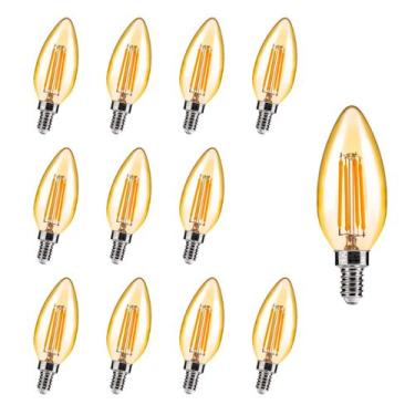 Imagem de Lâmpada LED ALAMPEVER Chandelier 4W E12 2200K, branco quente, pacote c