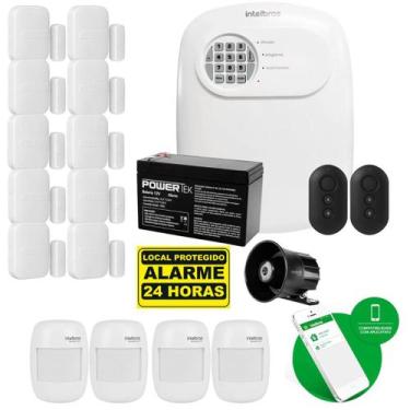 Imagem de Kit Alarme Intelbras Com Sensores Sf 10 Magnéticos E 4 Infra