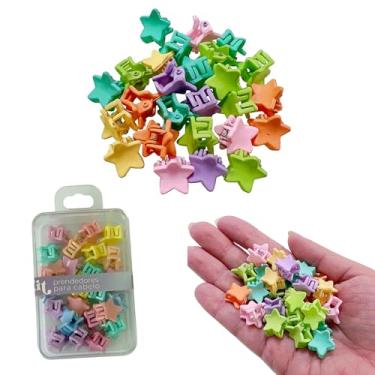 Imagem de Kit 24 mini prendedores presilhas piranhas para Cabelo Penteado Coloridas Meninas Infantil (Estrela (B))