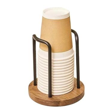 Imagem de Porta Copos Descartáveis, Suporte de Parede e Bancada para Organizar Copos de Papel(PRETO)