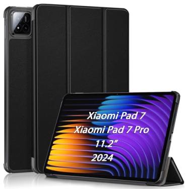 Imagem de USTIYA Capa para Xiaomi Pad 7/7 Pro 11,2 polegadas Case,Capinha Couro Protector, Feita de PC + PU, Cover com Função de Acordar/Aativar (Preta)