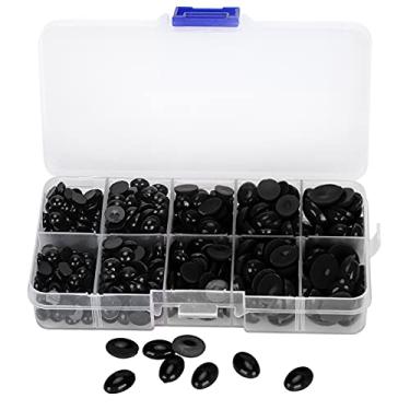 Imagem de Conjunto de narizes de olhos de plástico com 580 peças para bonecas DIY Bichos de pelúcia Ursinho de pelúcia para artesanato Acessórios de resina de superfície lisa durável Vários (580 peças por caixa (preta))