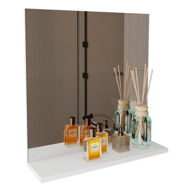 Imagem de Espelheira Para Banheiro 1 Prateleira Bn3642 Branco Tecno Mobili Branco