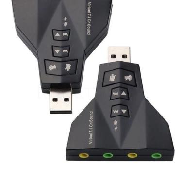 Imagem de Placa De Som Adaptador Usb 7.1 Para 2 Fone Microfone - Keedi