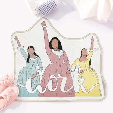 Imagem de Allenjoy 79,5 cm x 69,6 cm Tapetes de banheiro históricos para meninas com três figuras femininas, tapete antiderrapante, lavável