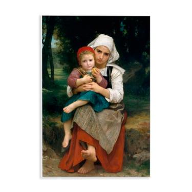 Imagem de Stupell Industries Arte clássica de placa de parede Bouguereau Brother & Sister, design de William Adolphe Bouguereau, 15 x 10
