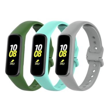 Imagem de Gheper Bands Compatível com Samsung Galaxy Fit E SM-R375 Smartwatch Pulseiras de substituição de silicone macio Pulseiras esportivas de fitness para mulheres e homens, 3 peças