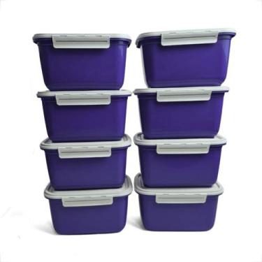 Imagem de Kit Pote Hermeticos 20 Marmitas Fitnesse Porta Alimentos 1L Tampa com 