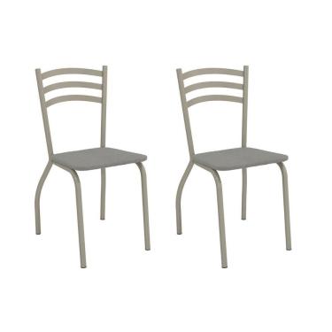 Imagem de Kit 2 Cadeiras De Cozinha Portugal 2c007nk Aço 2 Un Niquel-boucle Cinza - Kappesberg