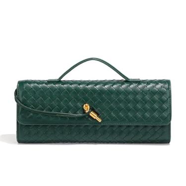 Imagem de LMKIDS Bolsa feminina de tecido para noite, bolsa tiracolo de couro de tecido, bolsa de ombro para mulheres, bolsas fofas, Dark Dreen, 11.81" x 1.57" x 4.72" (L x W x H)