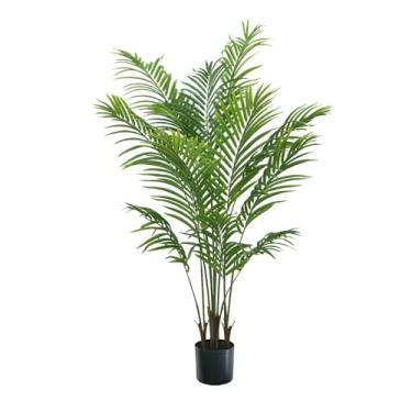 Imagem de Palmeira artificial de 1,5 m – árvore sintética quase natural para ambientes internos e externos, plantas artificiais altas resistentes a UV, planta falsa em pé, planta falsa grande para decoração de