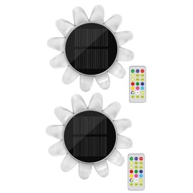 Imagem de Luzes flutuantes solares com efeitos RGB, luzes LED de girassol com controle remoto para decoração de piscina e jardim, plástico ABS