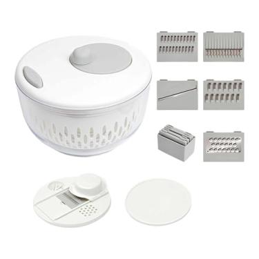 Imagem de Fenteer Secador de Vegetais, Centrífuga de Salada, Secadora de Alface, Coador, Misturador de Salada, Tigela para Lavar Vegetais, Centrífuga para Escorrimento