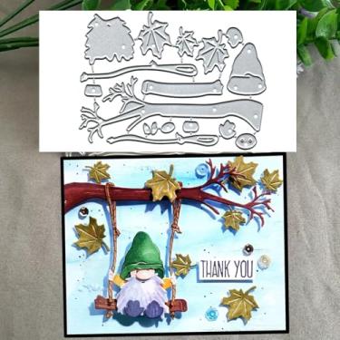 Imagem de Gnomo de outono, matrizes giratórias, cortes de metal, estênceis para álbuns de scrapbook faça-você-mesmo, decoração em relevo para fazer cartões de papel