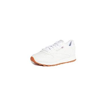 Imagem de Reebok Tênis feminino clássico de couro, Branco/Cinza/Goma, 41
