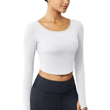 Imagem de Blusa de treino Crop MAGCOMSEN de manga comprida  branca XS
