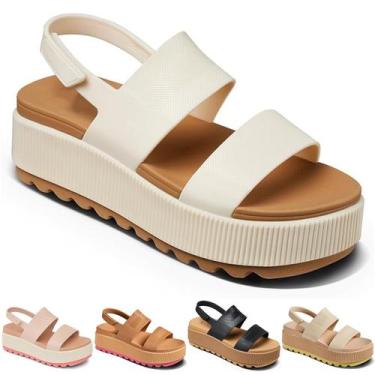 Imagem de Sandálias hexnart Fashion Platform  branca tamanho 42