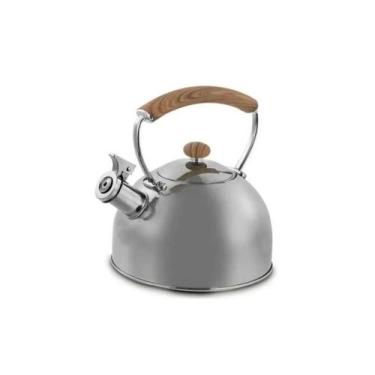Imagem de Chaleira em Inox com Alça na cor Bambu 2,5 litros Mimo Style AJ20137