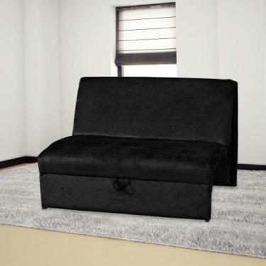 Imagem de Sofá Cama Malú 2 Lugares - Suede Amassado - Preto - Matrix, Preto