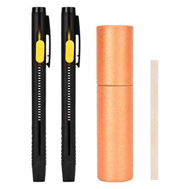 Imagem de Conjunto de canetas marcadoras de tecido de couro com desaparecimento automático, 2 canetas, 20 tiras de cera, canetas de tinta que desaparecem para projetos de alfaiataria e