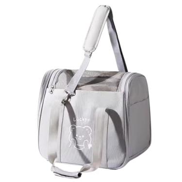 Imagem de Bolsa de Transporte para Pets Dobrável – Mochila Ventilada com Tela Respirável, Alça Reforçada, Pets pequenos (Cinza)