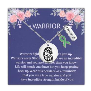 Imagem de LQRI Colar com pingente de anatomia de conscientização sobre doenças renais presente guerreiro, Small, Aço inoxidável, Liga metálica.