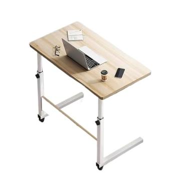 Imagem de Mesa de Computador Ajustável Portátil | Mesa de Cama e Sofá | Mesa Elevatória Multiuso com Rodízios para Notebook e Estudo(Cor do registro)