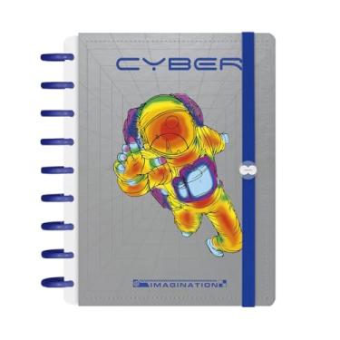 Imagem de Caderno Iscool Disc Inteligente 140 Folhas Astronaut Cyber Prata M+