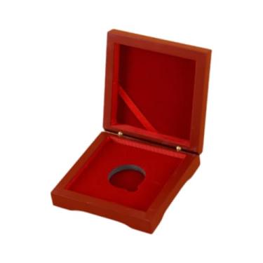 Imagem de menolana Estojo para exibição de moedas, caixa de apresentação de medalhas, recipiente de madeira para distintivos, ornamento para colecionadores de moedas e