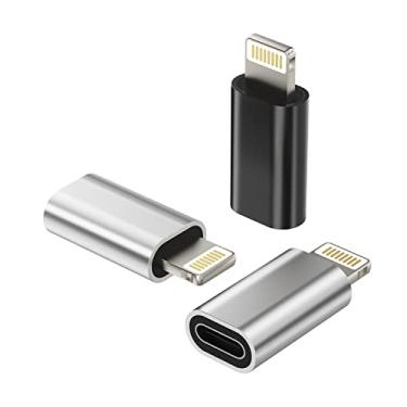 Imagem de Adaptador USB C fêmea para Lightning macho (pacote com 3) carregador tipo C conversor de porta de cabo compatível com iPhone 13 12 11 Pro Max Mini Xs Se 7 X XR 8Plus para iPad Air 2018 cabo de