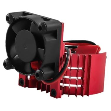 Imagem de KiBcsLic Ventoinha de refrigeração para motor de carro RC, dissipador de calor para motores elétricos, de dissipação de calor para carros RC nas, Vermelho