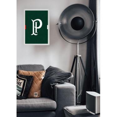 Imagem de Quadro Decorativo Palmeiras Verdão Escudo - Com Vidro Branca Tamanho:2