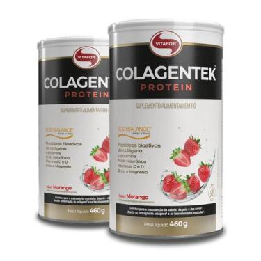 Imagem de Kit 2 Colagentek Protein Vitafor Morango 460G