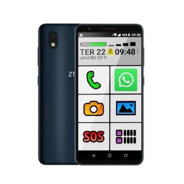 Imagem de Celular Do Idoso Smartphone Fácil Usar 32gb Botão Grande - Zte
