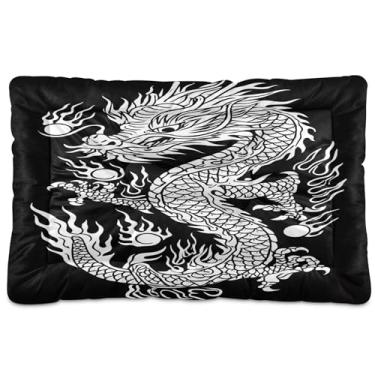 Imagem de SEHANY Cama de dragão vintage para cães e gatos com fundo antiderrapante, cama de canil, colchão macio para animais de estimação, lavável, almofada para cães pequenos, médios e grandes, gatos, 61 x 45