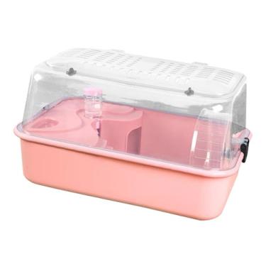 Imagem de WeiLaiKeQi Grande gaiola de hamster pequeno suprimento de animais de estimação de roda de roda de de gabinete hamster Habitat for Bunny Hedgehog açúcar planador, Rosa