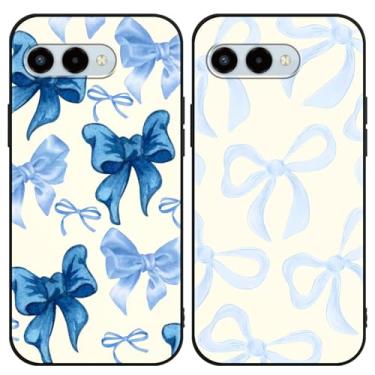 Imagem de Zrutru Pacote com 2 capas de telefone estéticas e elegantes com laço preppy para T-Mobile REVVL 8 5G 16,7 cm, capa protetora de TPU (poliuretano termoplástico) de silicone macio