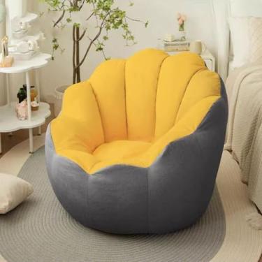 Imagem de Yadlan Cadeira de pufe com enchimento, espreguiçadeira ergonômica de tatami, sofá versátil para assento de chão, sofá confortável e preguiçoso, pequenos sofás para espaços pequenos, para sala de estar