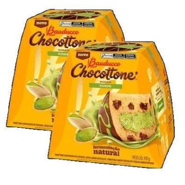 Imagem de kit 2 Panetone Bauducco Chocottone Maxi Pistache 450g