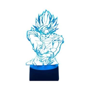 Imagem de Luminária LED Super Saiyan Goku Com Suporte De Acrílico, Decoração De 