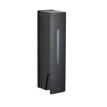 Imagem de Dispensador de sabão Dispensador de sabonete líquido plástico para parede, ideal para casa, hotel e banheiro. Frasco loção com sistema pressão(Preto)