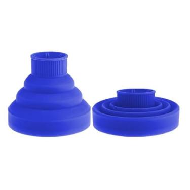 Imagem de Difusor Retrátil de Silicone para Cachos – Profissional, Flexível e Fácil de Usar(Azul)