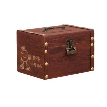 Imagem de Cofrinho de anime de madeira Treasure Box Piggy Bank para crianças