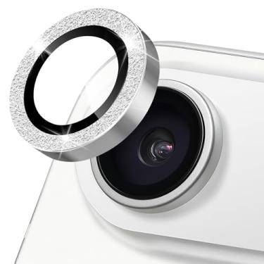 Imagem de Happtkey Protetor de lente de câmera para iPhone 17 Air, anel de metal de liga de alumínio individual com glitter, protetor de tela de vidro temperado 9H, protetor de tela de luxo HD antiarranhões