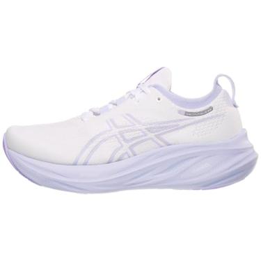 Imagem de ASICS Tênis de corrida feminino Gel-Nimbus 26, Branco/Ar fresco, 10