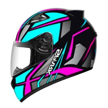 Imagem de Capacete Ebf New Spark Spider Preto Rosa e Tiffany Cor:;Tamanho:60;Gênero:Feminino-Feminino