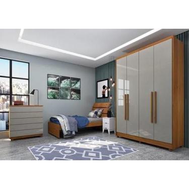 Imagem de Guarda Roupa Dinamarca 4 Pts Com Pés - Móveis Tcil - Tcil Móveis